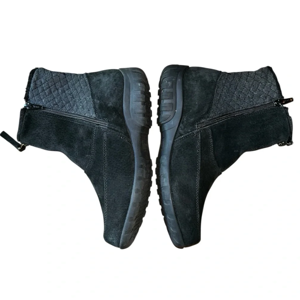 Propet Delaney Mid Zip Black Suede Ankle Winter‎ Boots Women’s 6.5 XX(4E) Wide
